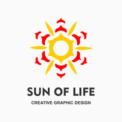 sun logo in tribal style. sun ornament illustration. creative and simple vector logo. Abstract business logo icon design template