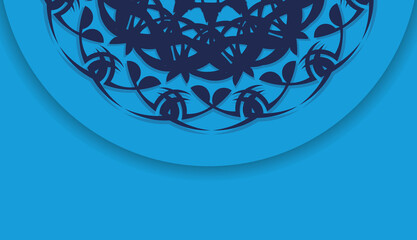 Baner in blue with indian ornaments for logo design