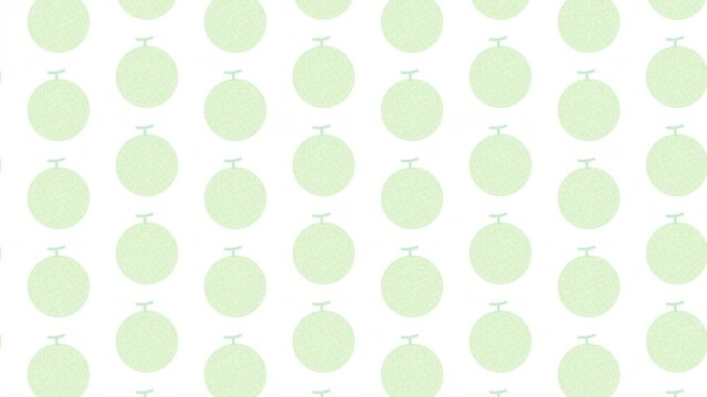 Melon illustration pattern 4K background looping animation. メロンのパターンイラストアニメーション 4K ループ背景素材
