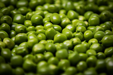 Fresh green pea and peas. Vegetable and vegetables. Kitchen and cooking.