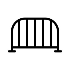 Fence Icon simple silhouette illustration and icon of a picket fence. Isolated on white