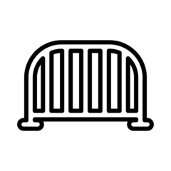 Fence Icon simple silhouette illustration and icon of a picket fence. Isolated on white