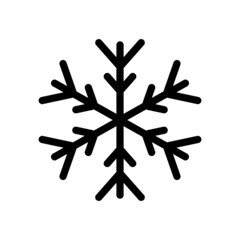 Snowflake sign. Black Snowflake icon isolated on white background.