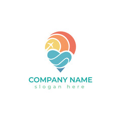 Creative travel logo template design