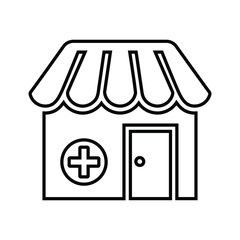 Drugstore, pharmacy line icon. Outline vector.