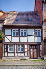 Fototapeta na wymiar Street and old house in Quedlinburg