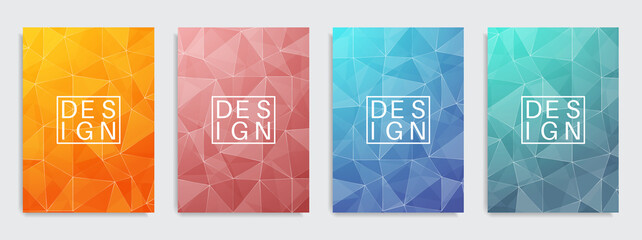 Colorful polygonal abstract background. Low poly gradient design. Eps10 brochure template