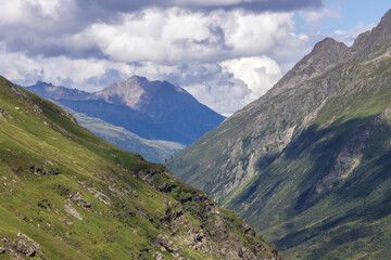 Fototapeta premium Silvretta mountain scenic road in Austria in Alps