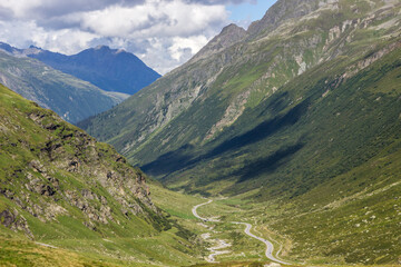 Fototapeta na wymiar Silvretta mountain scenic road in Austria in Alps