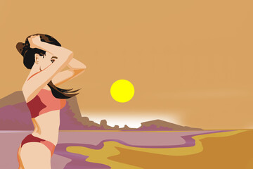 Summer girl in the sea