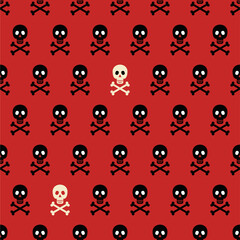 Skull crossbones Halloween seamless pattern.