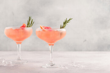 Cold lemonade/cocktail of fresh grapefruit juice.