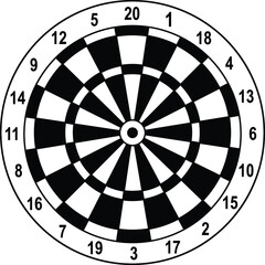 classic dartboard vector with a white background.