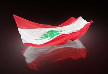 Abstract Lebanon Flag Illustration 3D Rendering (3D Artwork) - obrazy, fototapety, plakaty