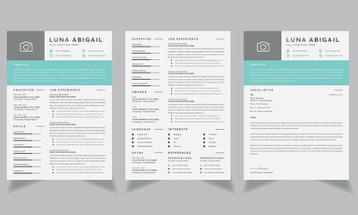 Clean and Professional Resume Layout or  Cover Letter Page Set