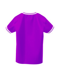 back, round neck shirt purple, with white stripes on sleeves and neck