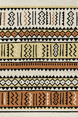 Carpet bathmat and Rug Boho style ethnic design pattern with distressed woven texture and effect
