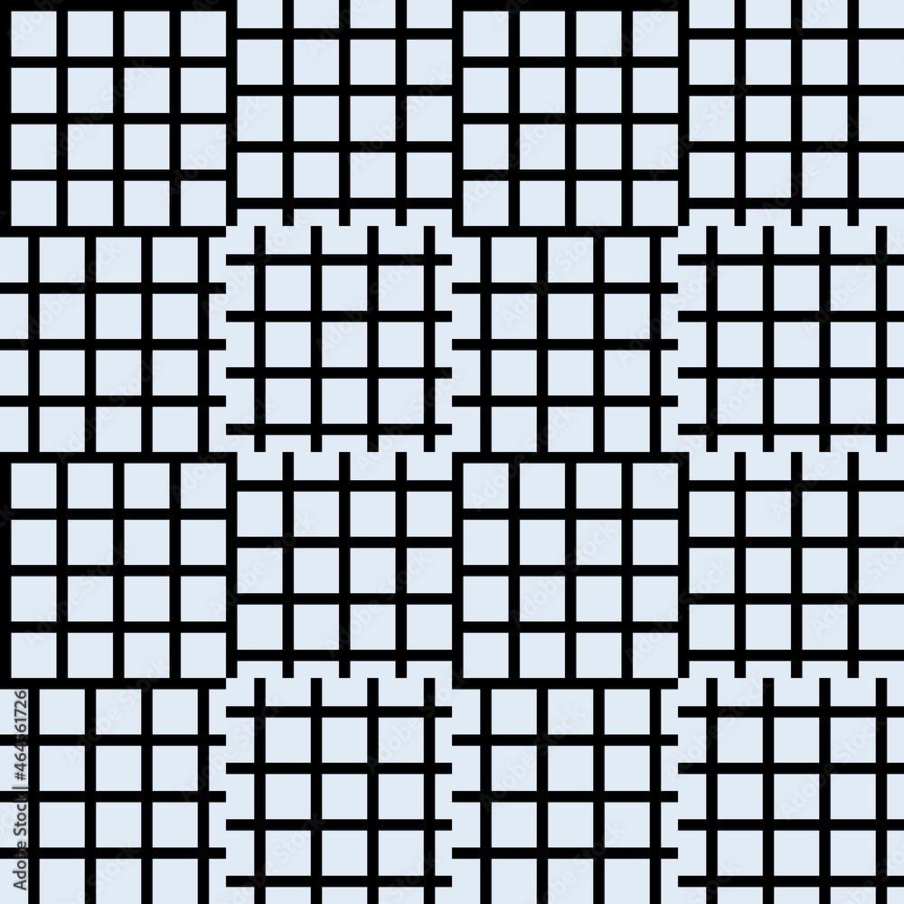 Poster Cells mesh. Vector with simple cell tiles. Grid squares pattern.