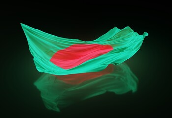 Abstract Bangladesh Flag Illustration 3D Rendering (3D Artwork)
