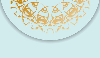 Baner in aquamarine color with vintage gold ornaments and space for your logo or text