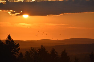 Fototapeta na wymiar A sunrise on an autumn morning, Sainte-Apolline, Québec, Canada