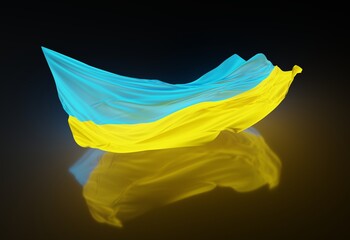 Abstract Ukraine Flag Illustration 3D Rendering (3D Artwork)