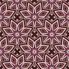 Vector seamless background. Endless colorful texture. Use for wallpaper, textile, book cover, clothes. In rose and brown colors