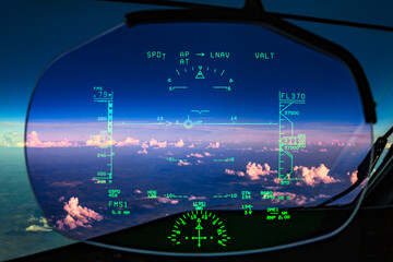 Fototapeta na wymiar Airplane Heads-Up Display (HUD)