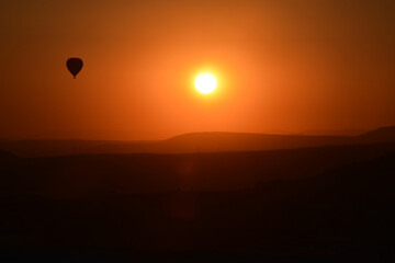 hot air balloon in the morning