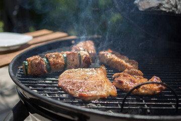 grilled meat on the grill