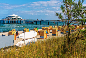 Strandkorb am Strand an dem Timmendorfer Strand