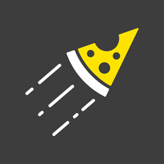 Slice of pizza vector icon. Fast food delivery