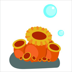Coral icons. Cartoon of coral vector icons for web design