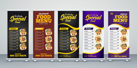 Food & Restuaruant concept. Graphic template roll-up for exhibitions, banner for Hotel,Universal stand for Restaurant,
Corporate Roll-up Banners, Set of roll up banner, roll up banner, banner