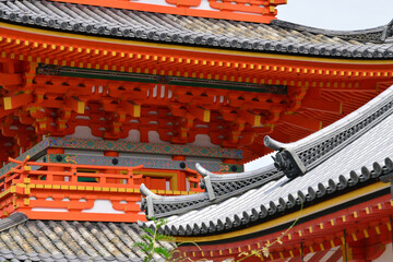 Fototapeta na wymiar Kyoto; Japan - august 10 2017 : Kiyomizu Dera temple