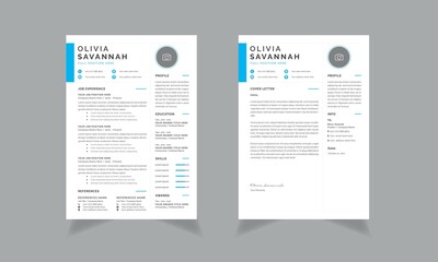  Minimalist Creative Resume Layout with Print Template