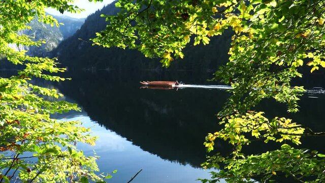 Breathtaking Autumn View over Lake TOPLITZ (Toplitzsee, Austria, Europe)