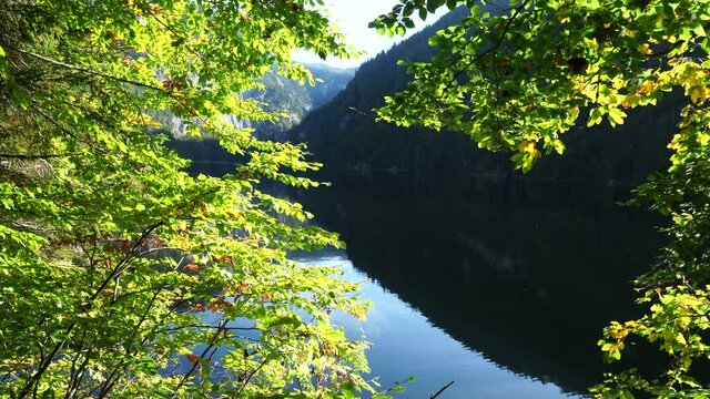 Breathtaking Autumn View over Lake TOPLITZ (Toplitzsee, Austria, Europe)