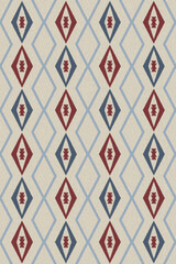 Carpet bathmat and Rug Boho style ethnic design pattern with distressed woven texture and effect
