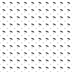 Square seamless background pattern from geometric shapes are different sizes and opacity. The pattern is evenly filled with big black umbrella symbols. Vector illustration on white background