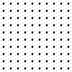 Square seamless background pattern from geometric shapes are different sizes and opacity. The pattern is evenly filled with black acorn symbols. Vector illustration on white background