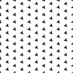 Square seamless background pattern from black spinner symbols. The pattern is evenly filled. Vector illustration on white background
