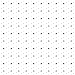 Square seamless background pattern from black women's jacket symbols are different sizes and opacity. The pattern is evenly filled. Vector illustration on white background
