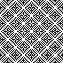 Seamless vector pattern in geometric ornamental style. Black  pattern.