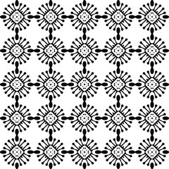 Fototapeta premium Seamless vector pattern in geometric ornamental style. Black pattern. 