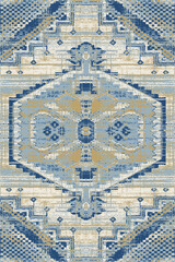 Carpet bathmat and Rug Boho style ethnic design pattern with distressed woven texture and effect
- 464574949