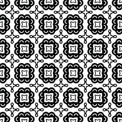 Seamless vector pattern in geometric ornamental style. Black  pattern.
