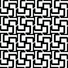 Seamless vector pattern in geometric ornamental style. Black  pattern.