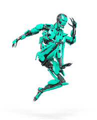 cyborg jumping in action