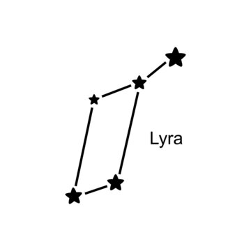 Constellation Lyra on white background, vector illustration